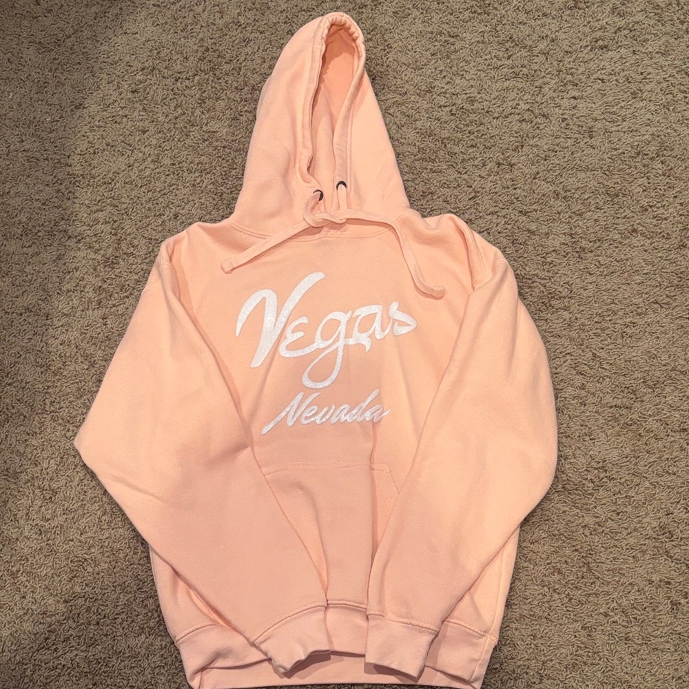 Peach Hoodie with Vegas Nevada Print